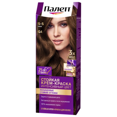 Изображение товара Крем-краска для волос Палетт Интенсивный цвет 5-5, G4 Какао 110 мл