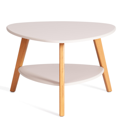 Изображение товара Стол журнальный FABIO крем и светлый дуб 77х78х50 см, современный дизайн