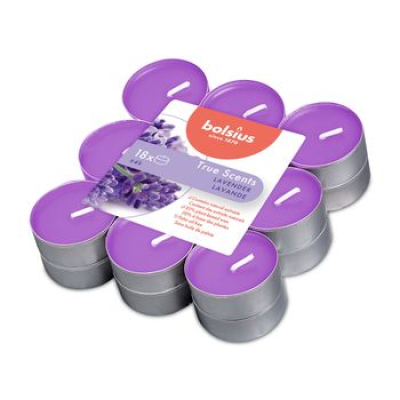 Изображение товара Чайные свечи с ароматом лаванды 18 шт Bolsius true scents длительный горение Изображение товара Чайные свечи с ароматом лаванды 18 шт Bolsius true scents длительный горение
