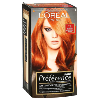 Изображение товара Краска для волос L'Oreal Preference 74 Манго 174 мл - стойкое окрашивание Изображение товара Краска для волос L'Oreal Preference 74 Манго 174 мл - стойкое окрашивание