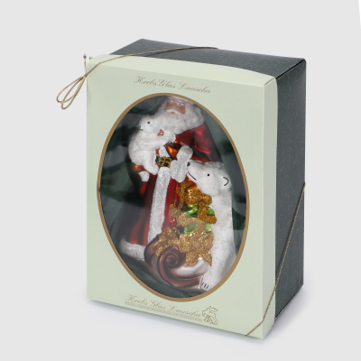 Изображение товара Игрушка на елку Krebs int Санта и медведь 20 см праздничная елочная игрушка