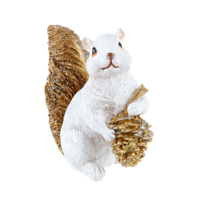 Изображение товара Новогодняя фигура Белочка с шишкой 15 см ТПК Полиформ для декора