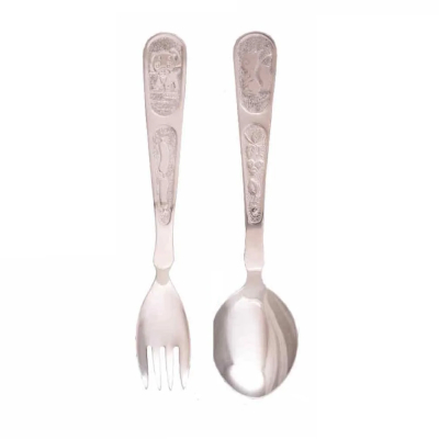 Изображение товара Детский набор столовый КРАМЕТ Теремок 2 предмета, сталь, серый металлик