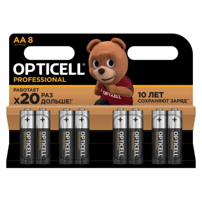 Изображение товара Батарейки Opticell Professional AA 8шт для надежного питания Изображение товара Батарейки Opticell Professional AA 8шт для надежного питания