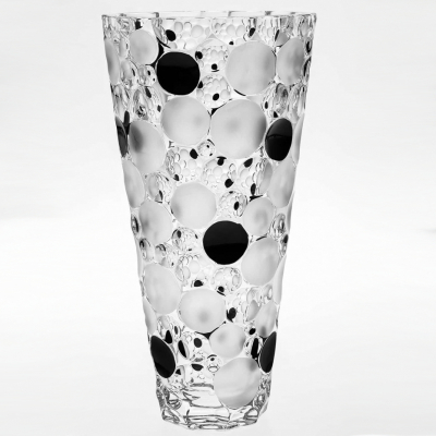 Изображение товара Ваза Bohemia Jihlava Lisboa декор черные круги 31 см