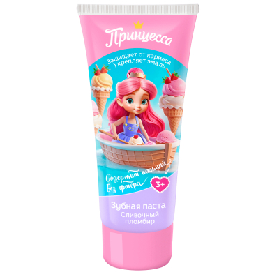 Изображение товара Зубная паста Принцесса сливочный пломбир 65г для ежедневного ухода
