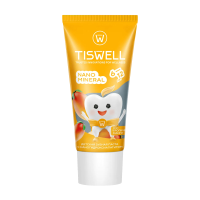 Изображение товара Детская зубная паста Tiswell Nano mineral со вкусом тропического манго 60 г Изображение товара Детская зубная паста Tiswell Nano mineral со вкусом тропического манго 60 г
