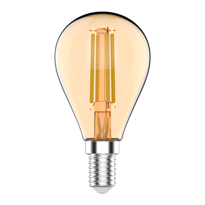 Изображение товара Лампа Gauss Basic Filament Шар 3,8W 350lm 2400К Е14 golden светодиодная Изображение товара Лампа Gauss Basic Filament Шар 3,8W 350lm 2400К Е14 golden светодиодная