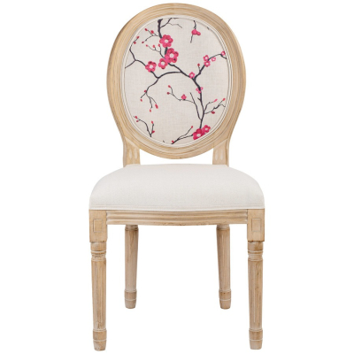 Изображение товара Стул Glasar Сакура из дерева и льна, классическая модель, 48x46x96 см