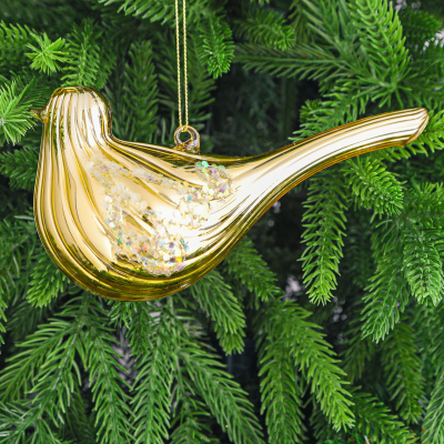 Изображение товара Игрушка елочная стеклянная голубь 6х7х16 см украшение для елки