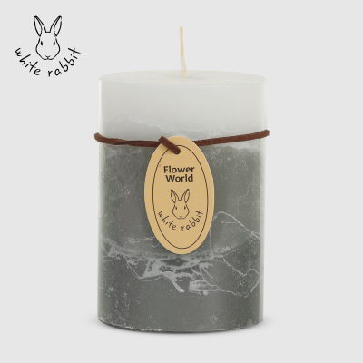 Изображение товара Свеча ароматическая трехцветная White Rabbit цветочный мир 7х10 см