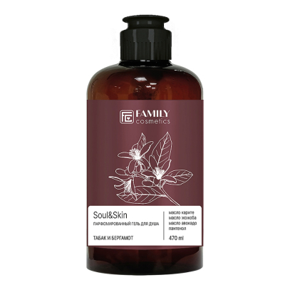 Изображение товара Парфюмированный гель для душа Tabak и Bergamot серии SOUL&SKIN 470 мл