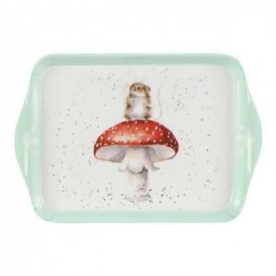 Изображение товара Поднос прямоугольный с ручками Pimpernel Забавная фауна на грибочке 21х14 см