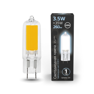 Изображение товара Лампа Gauss LED G4 AC220-240V 3.5W 260lm 4100K Glass