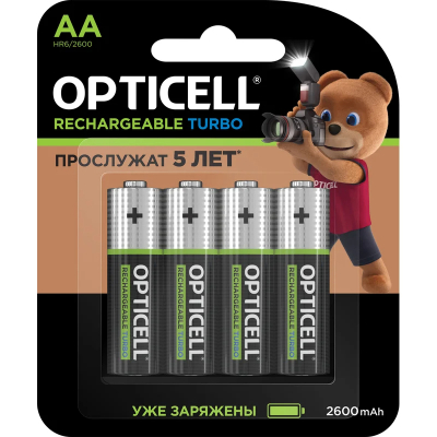 Изображение товара Аккумуляторы Opticell Turbo АА 2600 mAh 4шт