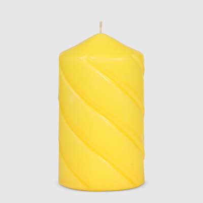 Изображение товара Свеча столбик витой Home Interiors желтый 7х12 см