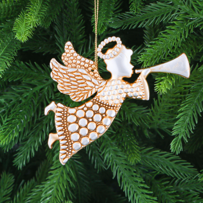 Изображение товара Ёлочная игрушка Christmas Wonderlan мальчик акрил золотистая 9 см