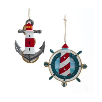 Изображение товара Художественная елочная игрушка маяк высотой 10 см Kurt S Adler для праздничного декора