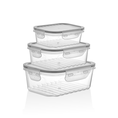 Изображение товара Набор герметичных прозрачных контейнеров Qlux quick 2 3шт 1,7/1/0,5л для хранения и транспортировки