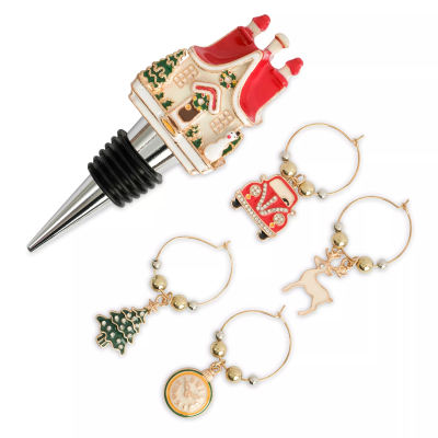 Изображение товара Набор Anna Lafarg пробка для бутылки+подвеска домик в снегу 5 предметов