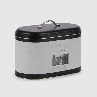 Изображение товара Хлебница овальная 10.4 л Evle linen texture металлическая для хранения хлеба