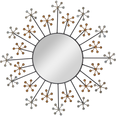 Изображение товара Настенное зеркало Glasar 69x69 см с абстрактной рамой из МДФ и Железа