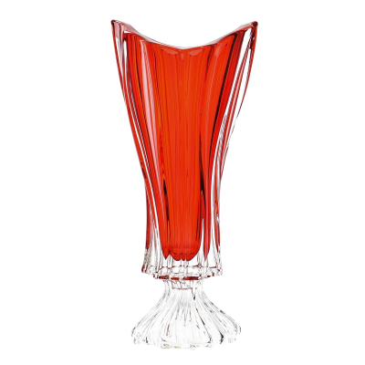 Изображение товара Ваза Aurum-Crystal Plantica red на ножке 40 см высокого качества
