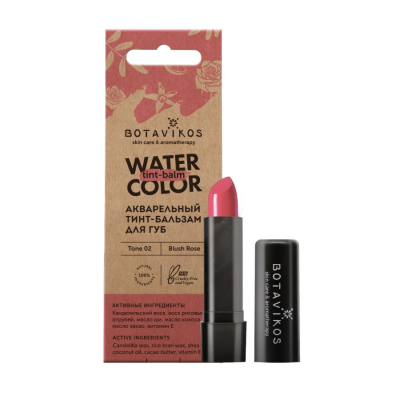 Изображение товара Бальзам для губ Botavikos тон №2 пудровая роза 4 г натуральный уход и глянцевый эффект