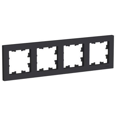 Изображение товара Рамка Шнайдер AtlasDesign  4-поста универсальная карбон (ATN001004)