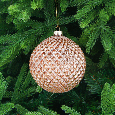 Изображение товара Игрушка ёлочная Yancheng Shiny шар стеклянный бронзовый 12 см