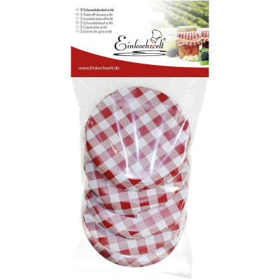 Изображение товара Набор крышек для банок Einkochwelt 346814 5 шт Германия металловый диаметр 6,6 см