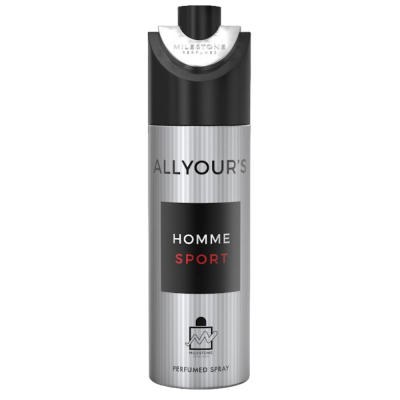 Изображение товара Дезодорант парфюмированный Milestone All your's homme sport 200 мл для мужчин Изображение товара Дезодорант парфюмированный Milestone All your's homme sport 200 мл для мужчин