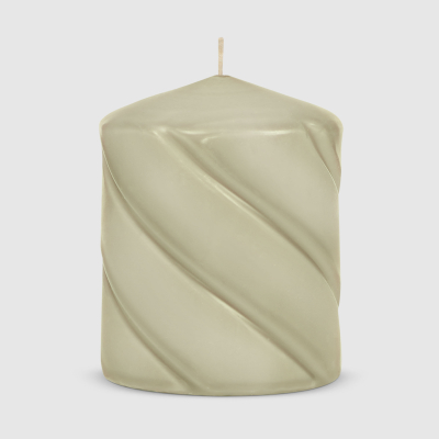 Изображение товара Свеча столбик витой светло-серого цвета 7x9 см Home Interiors