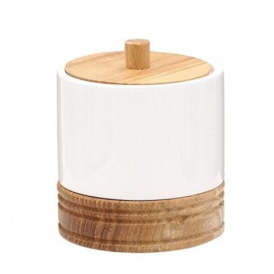 Изображение товара Банка для ватных дисков Ridder Chic из керамики и дерева Изображение товара Банка для ватных дисков Ridder Chic из керамики и дерева