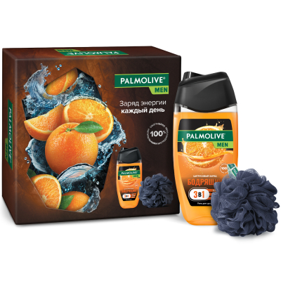 Изображение товара Подарочный набор Palmolive Men Цитрусовый заряд гель и мочалка подарок