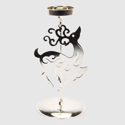 Изображение товара Новогодний подсвечник 8,5х17 см Железо Золотистый праздничный декор