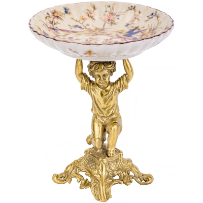 Изображение товара Чаша на ангеле Glasar из фарфора и бронзы 16x16x19 см