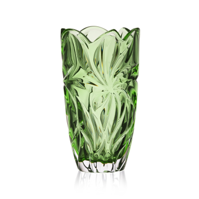 Изображение товара Ваза Aurum-Crystal Flora green 28 см - стильный декоративный сосуд из хрусталя