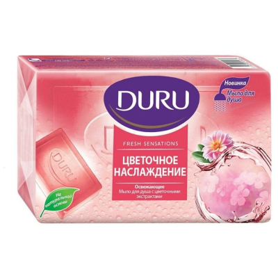 Изображение товара Мыло для душа Duru Цветочное наслаждение 150 г натуральное твердое с ароматом цветов Изображение товара Мыло для душа Duru Цветочное наслаждение 150 г натуральное твердое с ароматом цветов