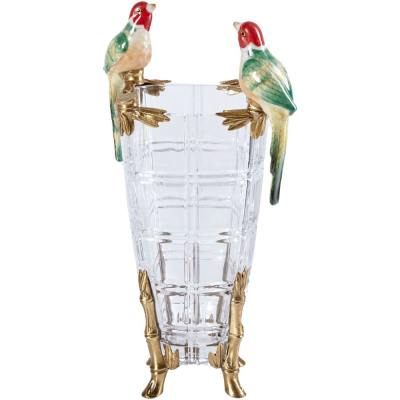 Изображение товара Ваза Glasar с птичками 26х16х34 см hgl490/1