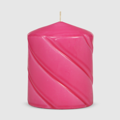 Изображение товара Свеча столбик витой Home Interiors розовый 7х9 см