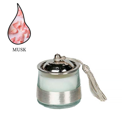 Изображение товара Аромасвеча Nour Bougie Conika Musc серебро 156 г - ароматическая свеча ручной работы