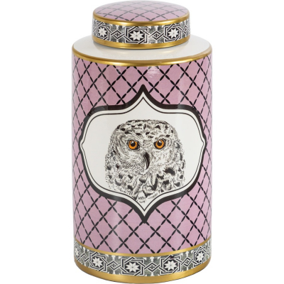 Изображение товара Ваза с крышкой Glasar 17х17х31 см Керамика Розовая для интерьера Изображение товара Ваза с крышкой Glasar 17х17х31 см Керамика Розовая для интерьера