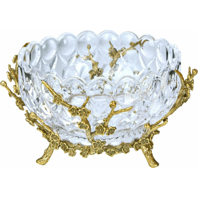 Изображение товара Чаша Glasar на ножках 28х28х14 см с бронзовой отделкой