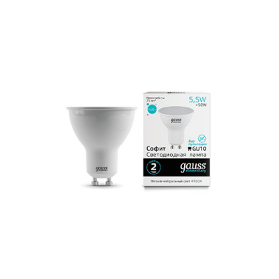 Изображение товара Gauss LED Elementary MR16 GU10 5.5W 4100K светодиодная лампа для внутреннего и внешнего освещения Изображение товара Gauss LED Elementary MR16 GU10 5.5W 4100K светодиодная лампа для внутреннего и внешнего освещения