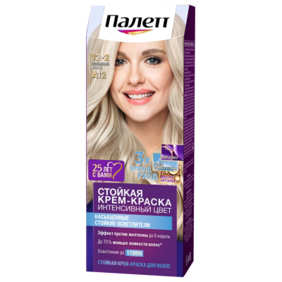 Изображение товара Крем-краска для волос Палетт 12-2 Платиновый Блонд A12, 50 мл