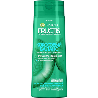 Изображение товара Гарнир Fructis Кокосовый баланс шампунь для жирных у корней и сухих на концах 400 мл