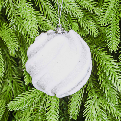 Изображение товара Новогодний шар белый 8 см Yiwu E-commerce елочные украшения