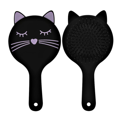 Изображение товара Расческа для волос Lady Pink в виде кошки черная массажная АБС пластик нейлон