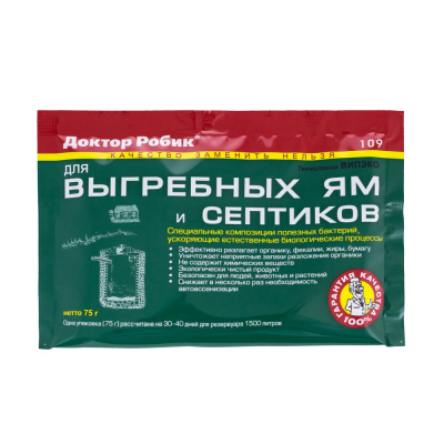 Изображение товара Биоактиватор Доктор Робик 109 для септиков и выгребных ям Россия